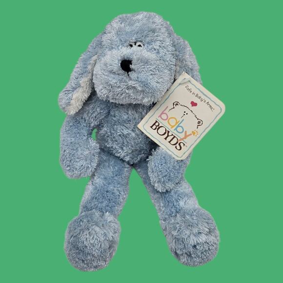 Rare Vintage NEW 10" Baby Boyds "Little Max" Squeaker Blue Dog Plush (1988-2002) - Picture 2 of 16